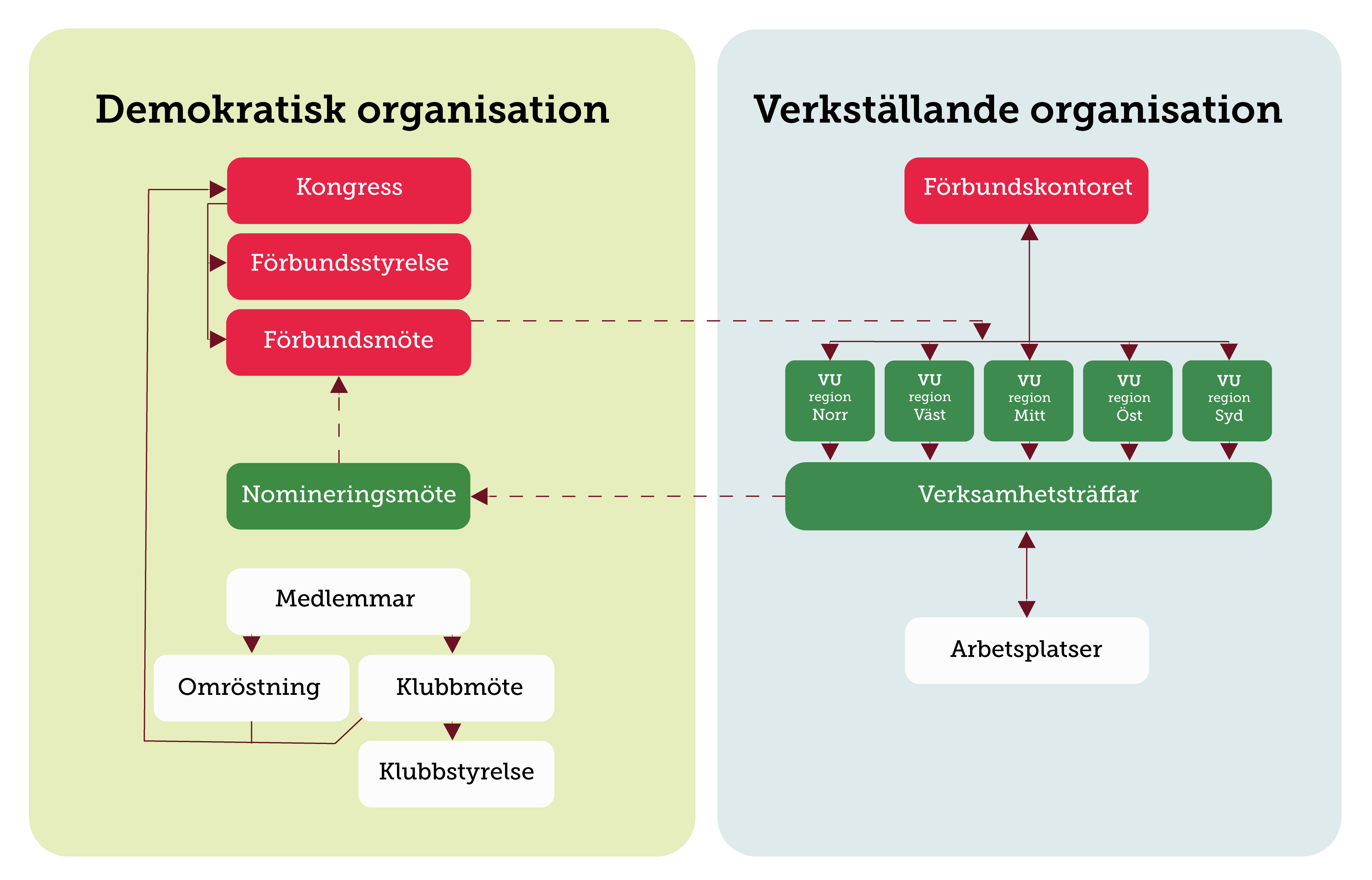 Schematisk bild över Livs organisation